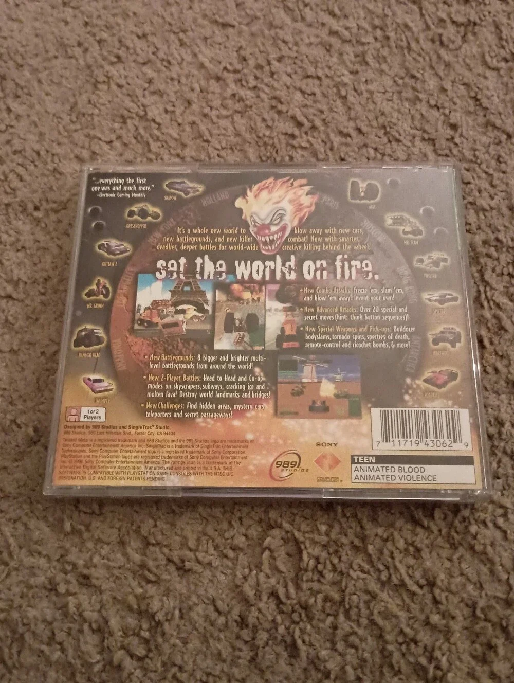 Twisted Metal 2 PlayStation 1 COMPLETE PRE-OWNED